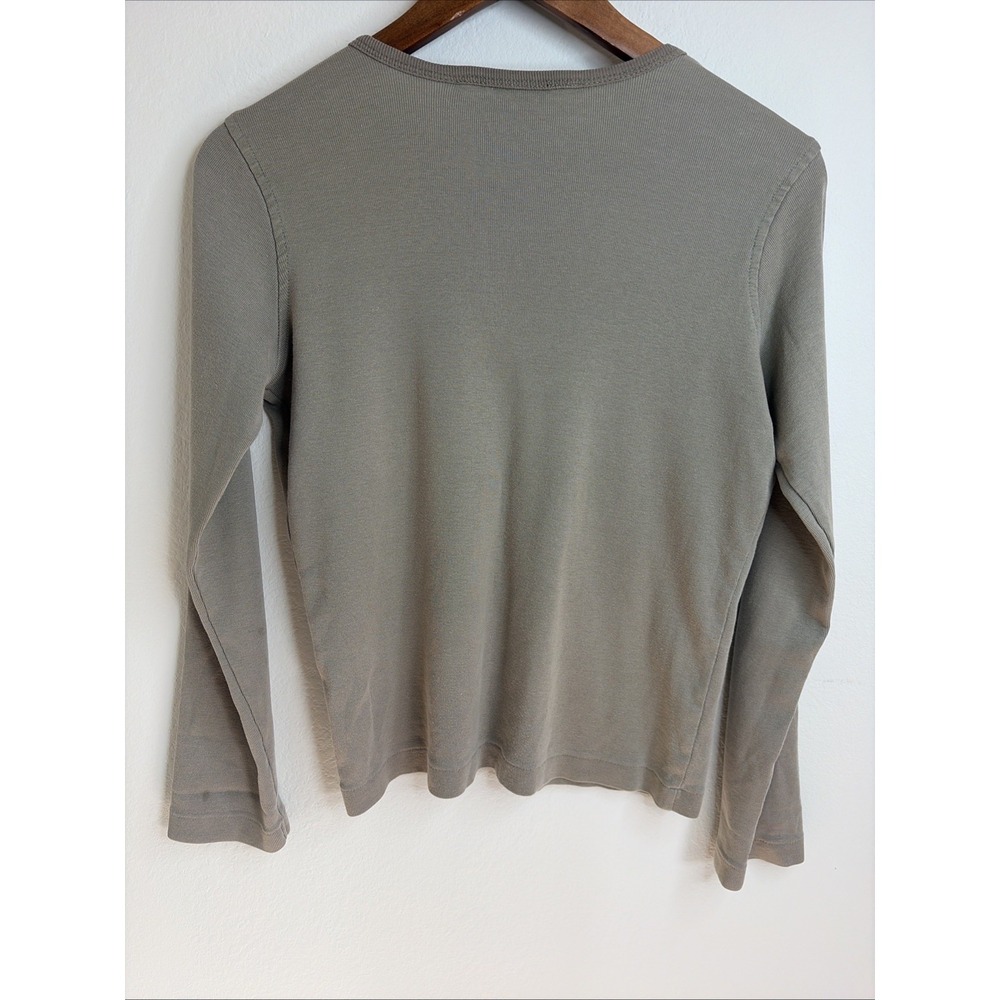 Abercrombie & Fitch Ribbed Button Cardigan Women's S Taupe Fitted Y2k Minimalist - Picture 7 of 11